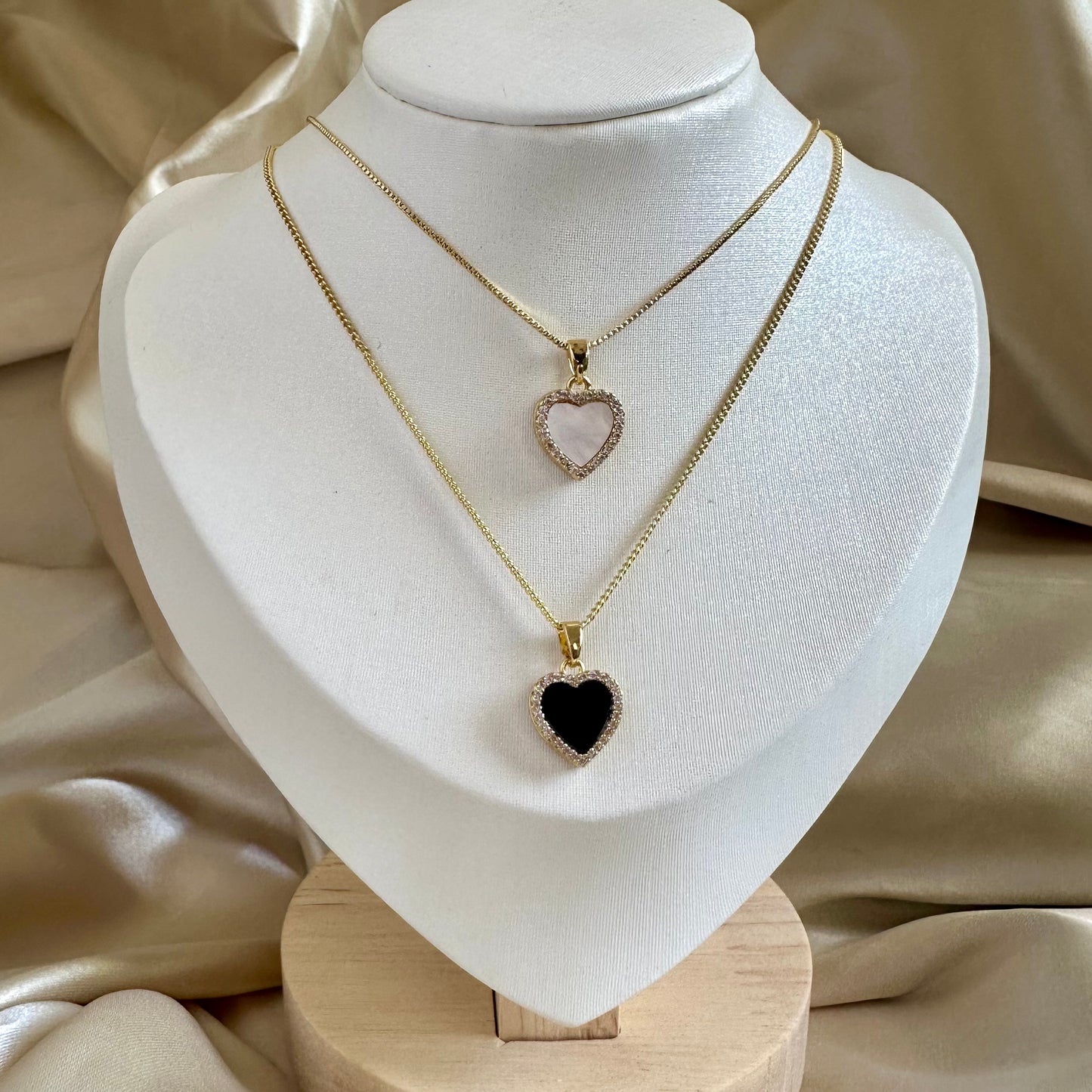 Cadena corazón doble cara