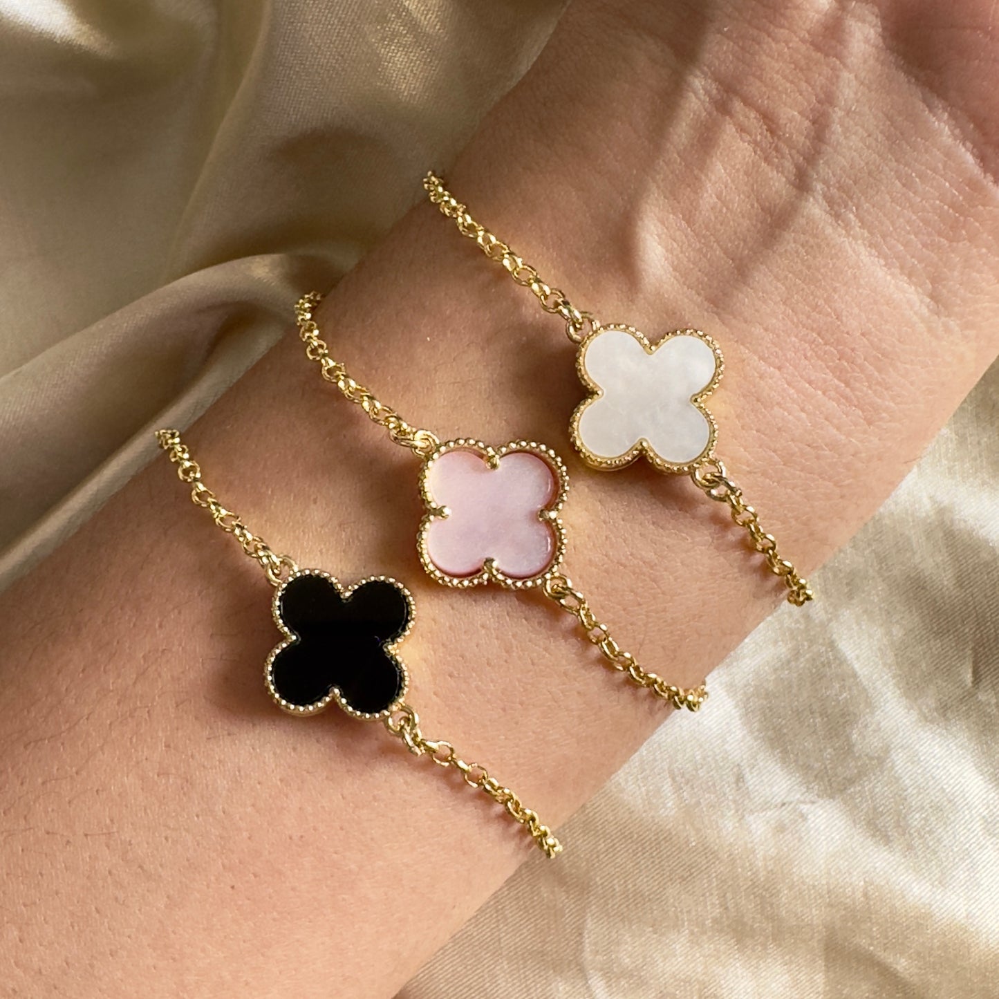 Pulsera trebol eslabones