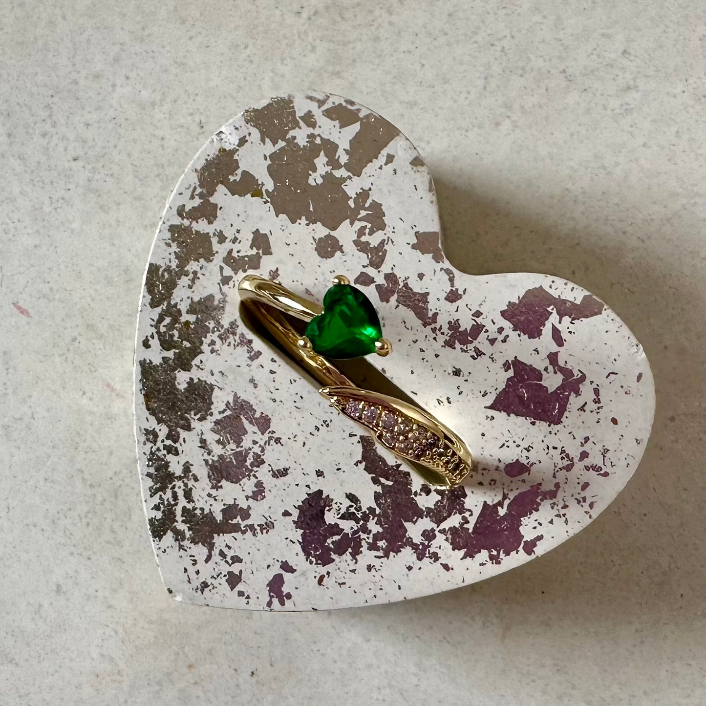 Anillo mini corazón verde