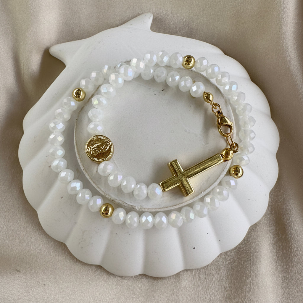 Rosario pulsera Guadalupe rodio