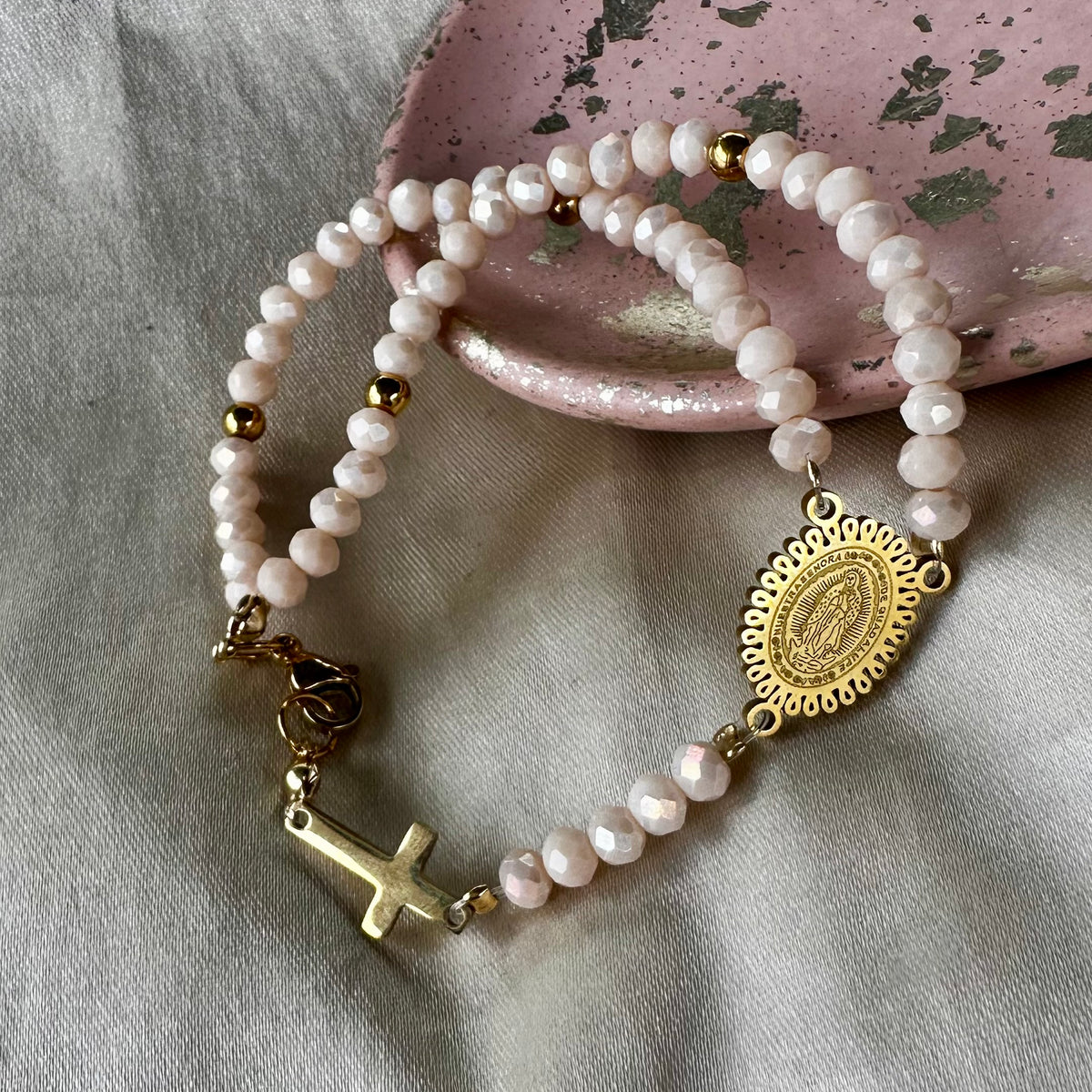 Rosario pulsera acero Guadalupe