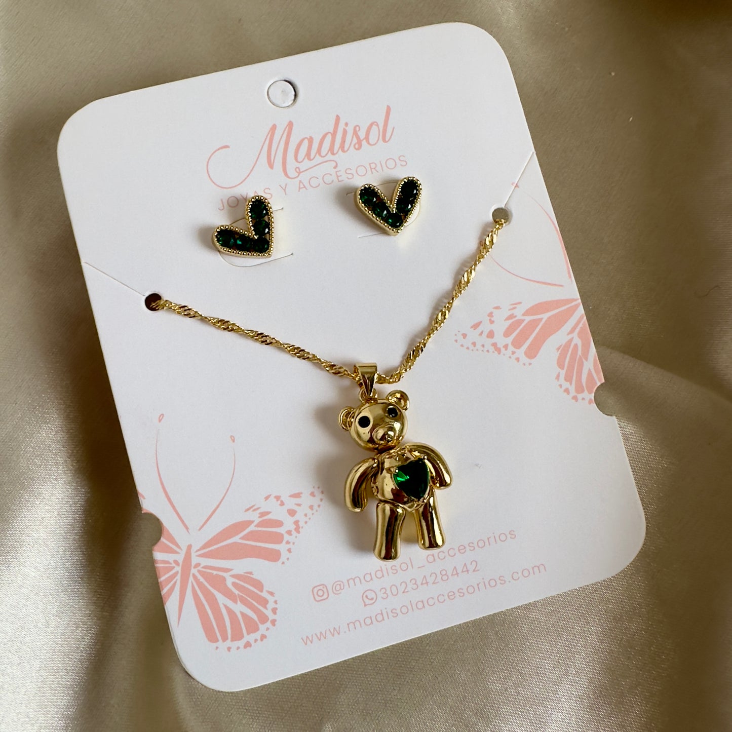 Set oso verde esmeralda