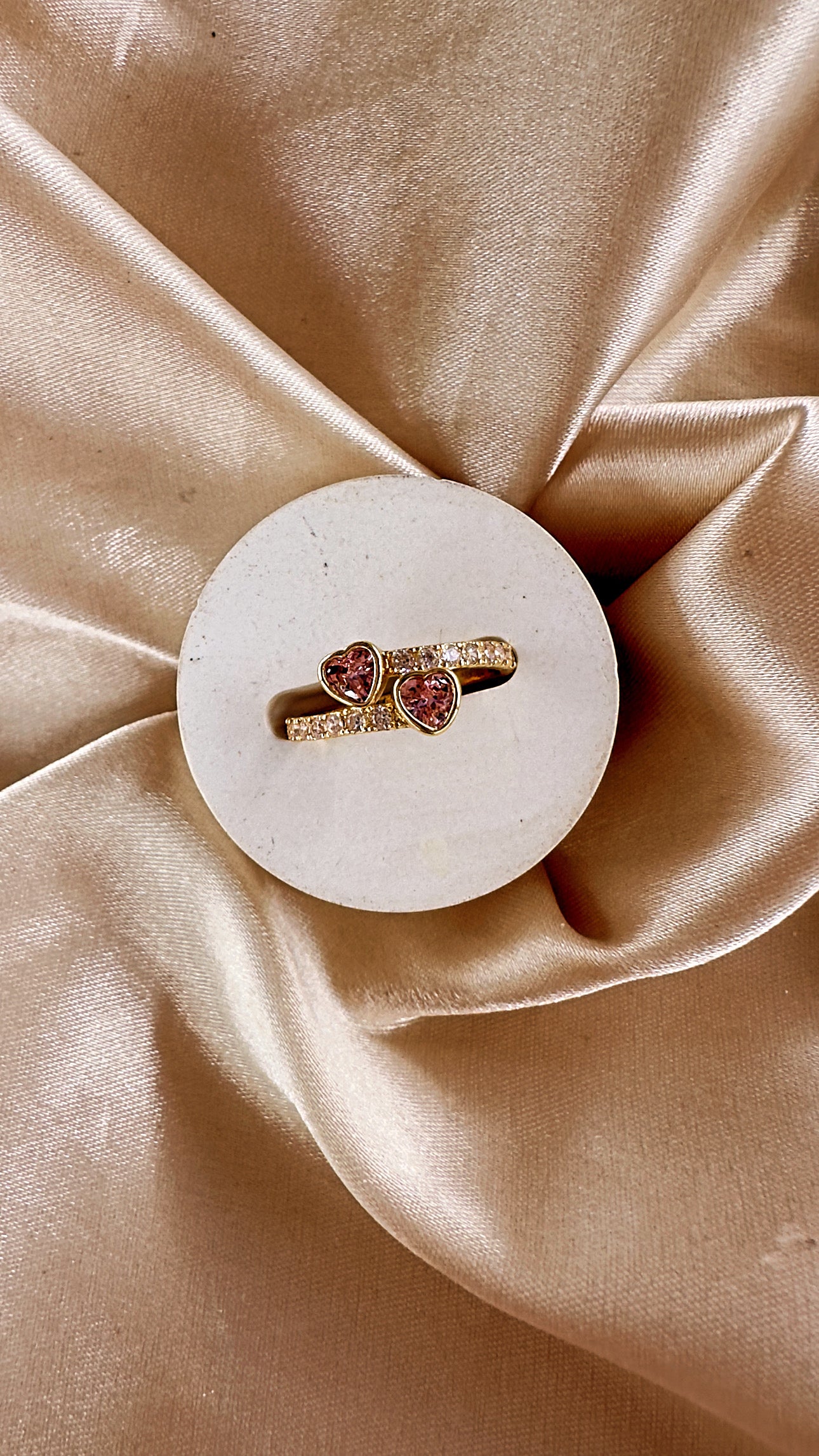 Anillo corazones rosa