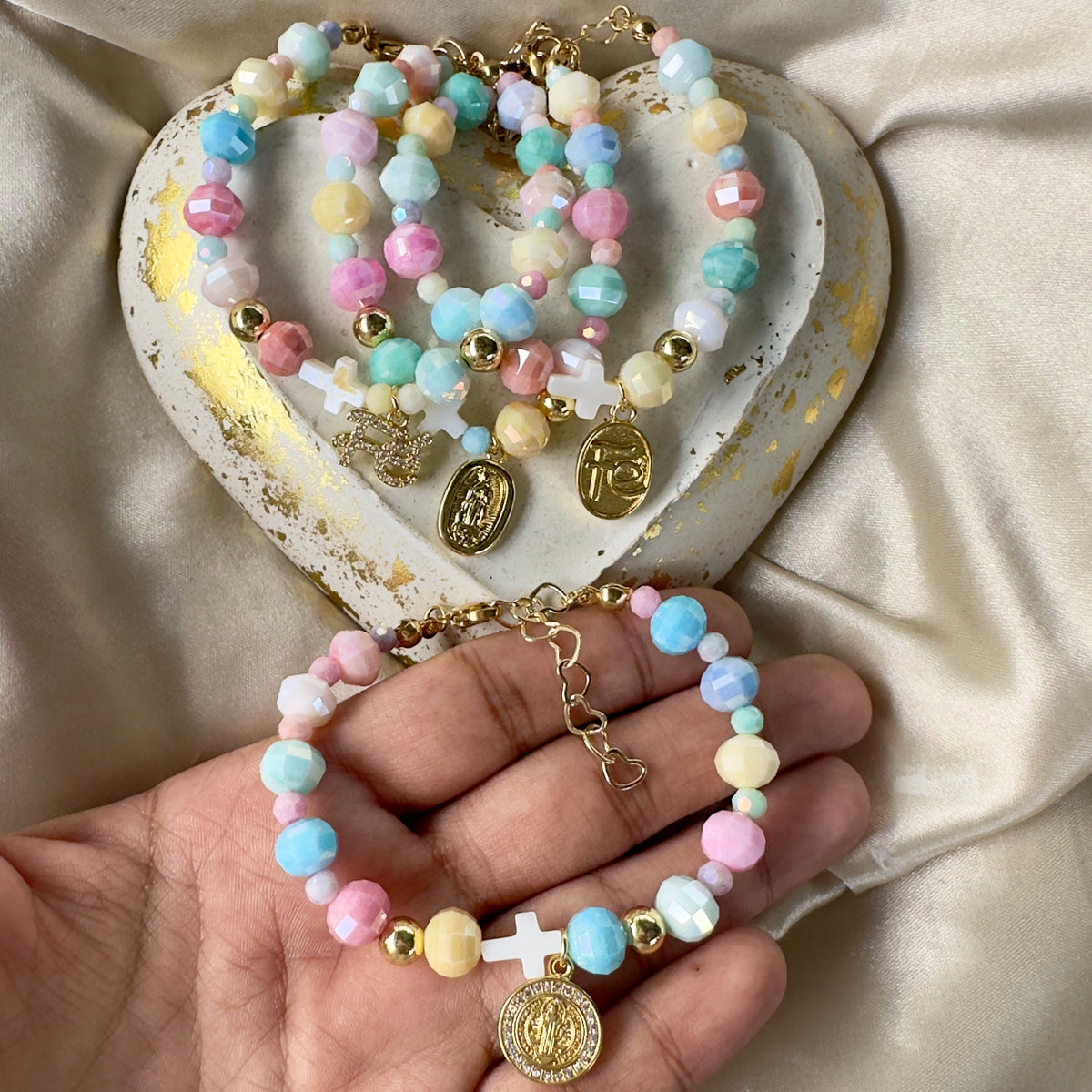 Pulsera cristal pastel