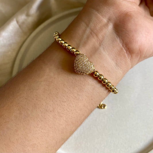 Pulsera corazón balines