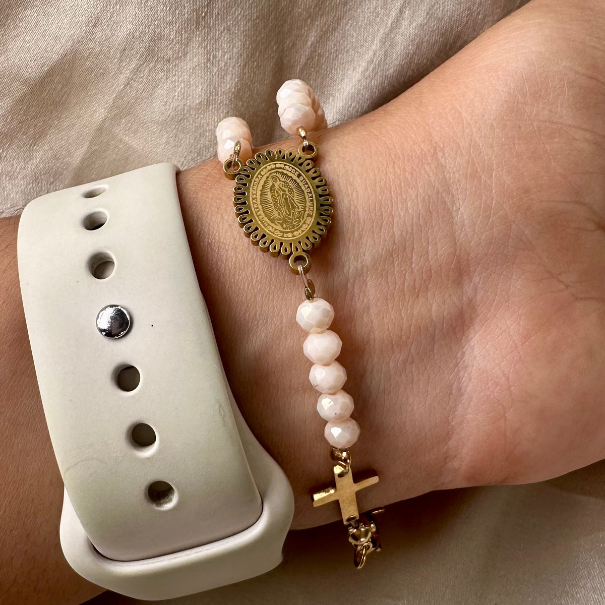 Rosario pulsera acero Guadalupe