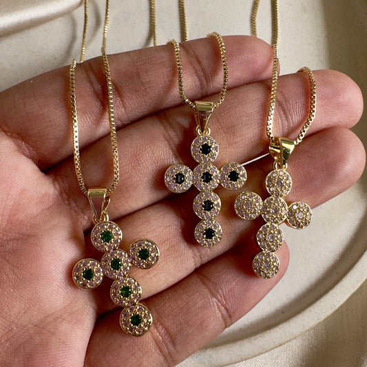 Cadena Cruz circones redondos