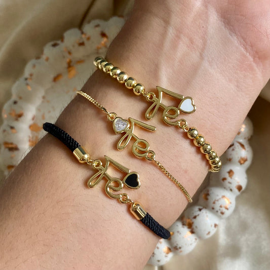 Pulsera fe corazón ajustable