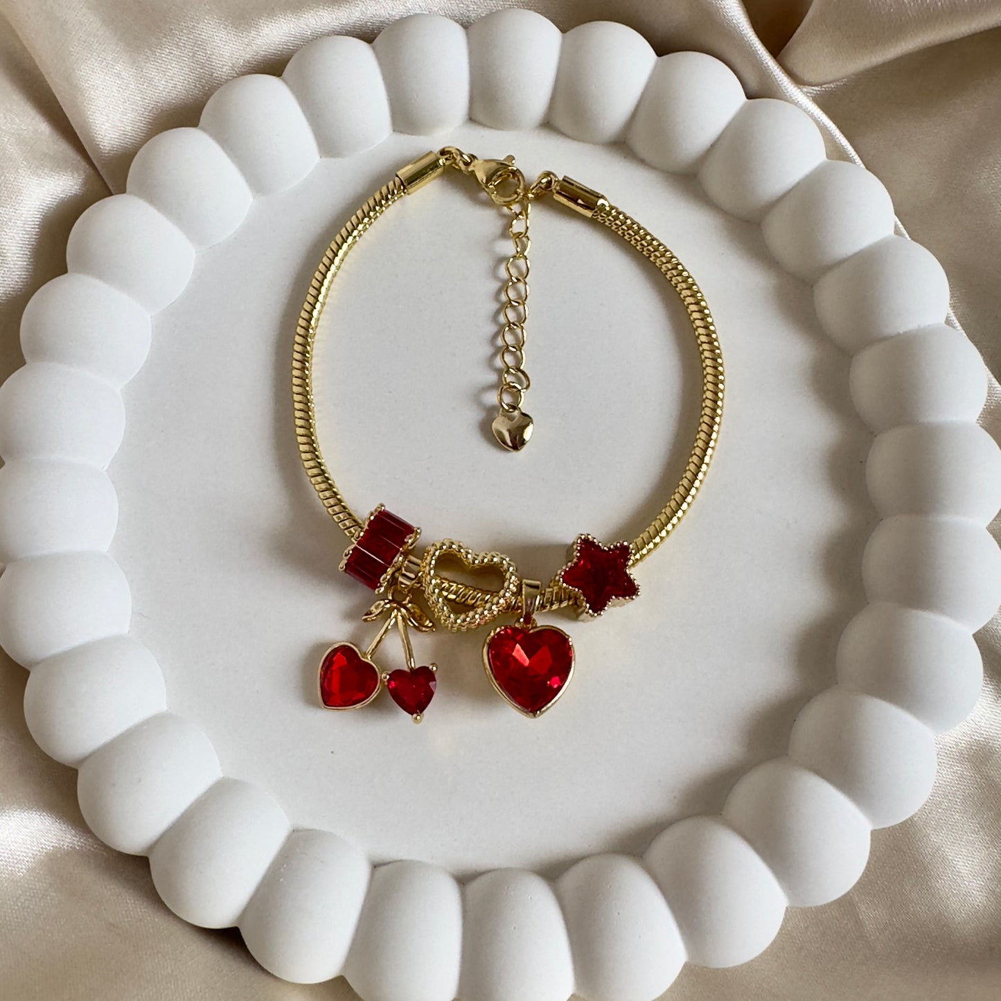 Pulsera cereza corazón