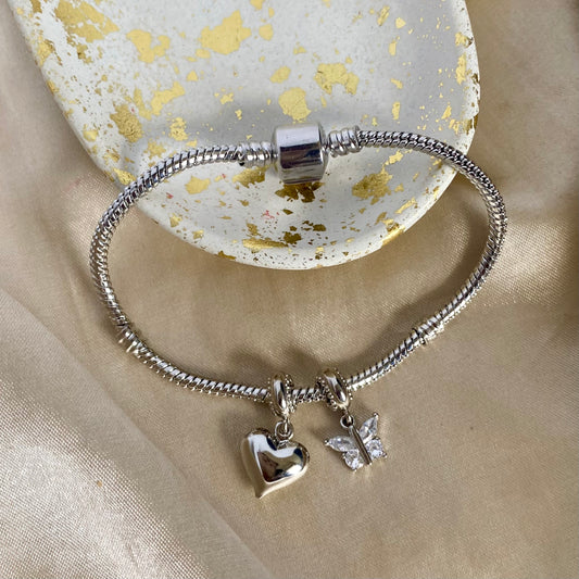 Brazalete corazón mariposa