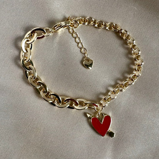 Pulsera corazón flechado