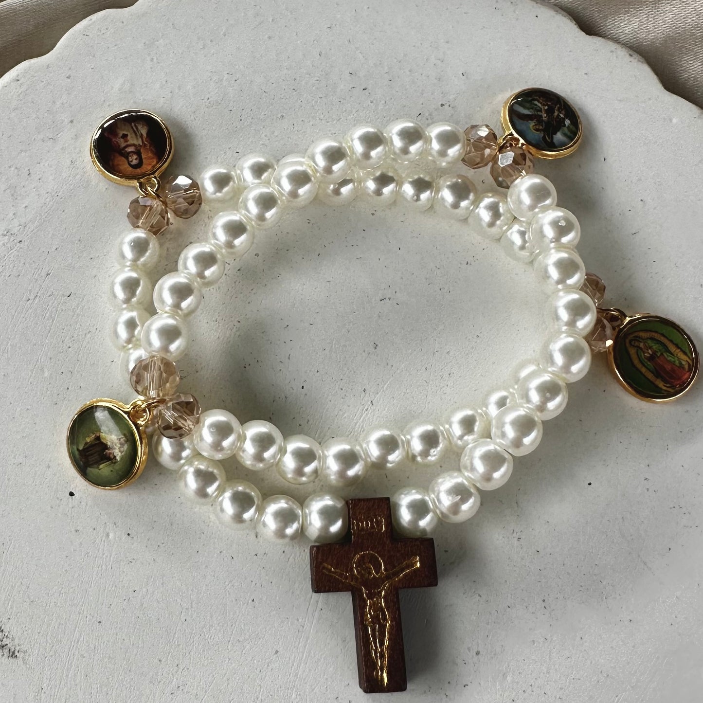 Rosario de mano medallitas