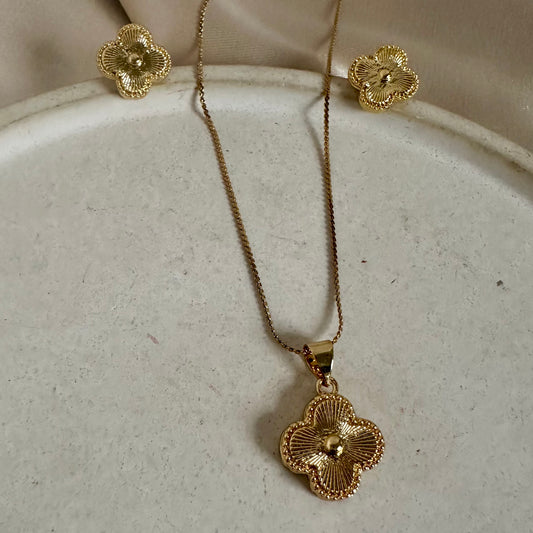 Set trebol dorado sencillo