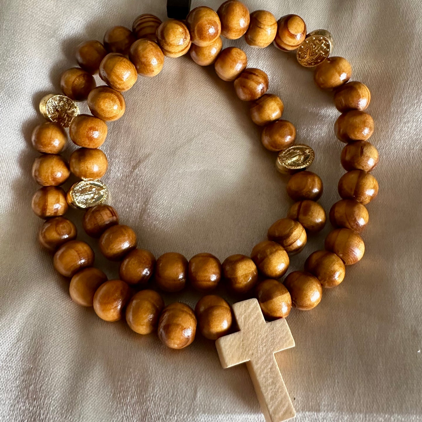 Rosario de mano madera y Golfied