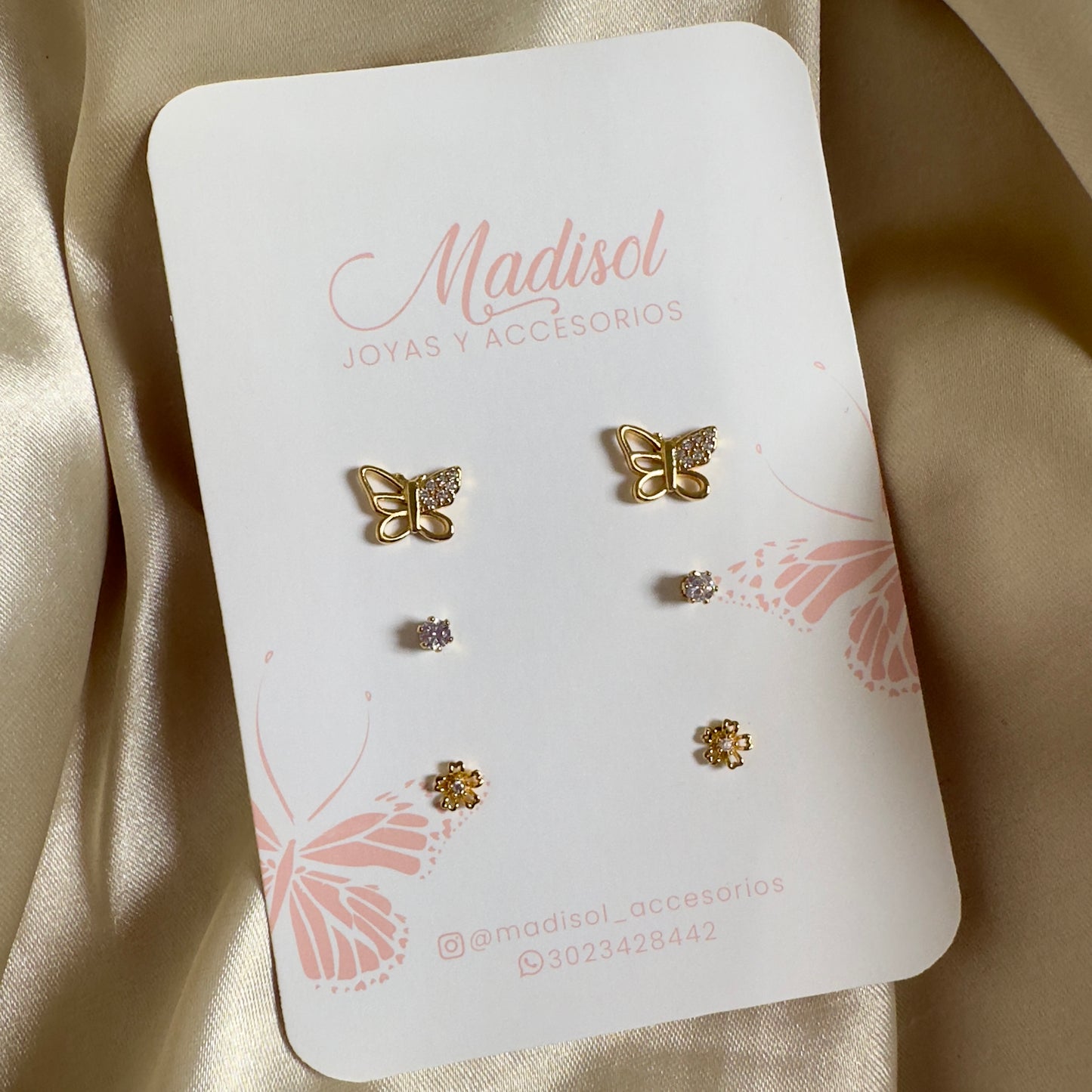 Set de topos mariposa flor