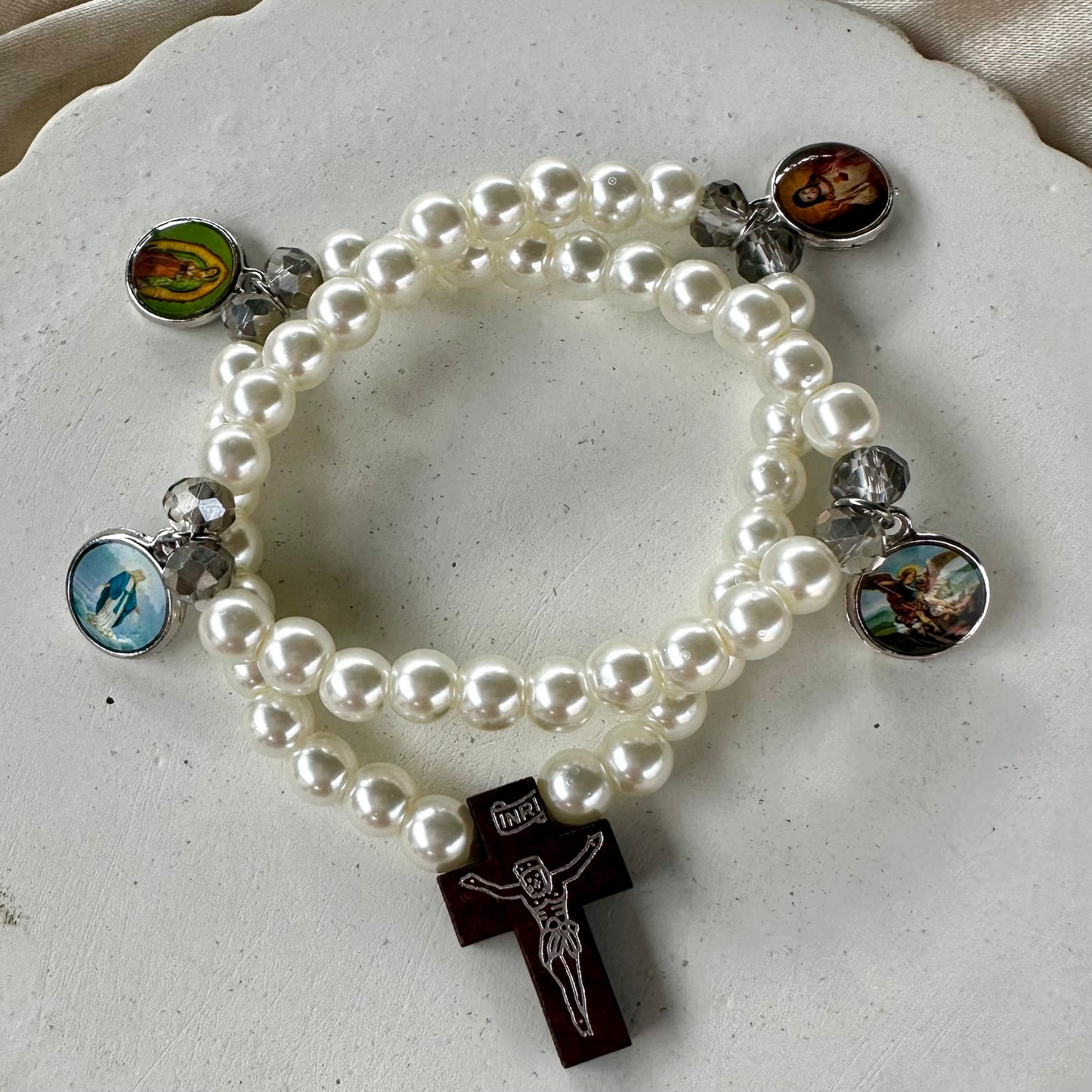 Rosario de mano medallitas