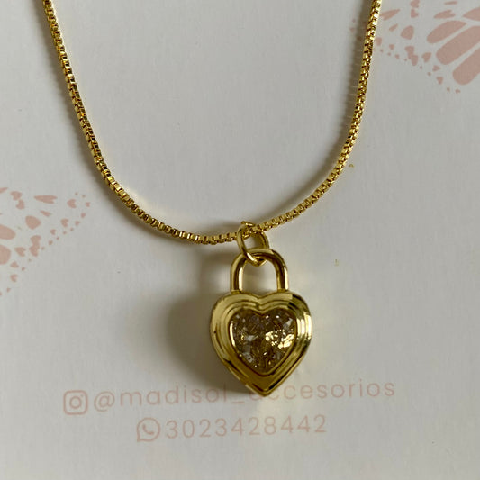 Cadena corazón candado