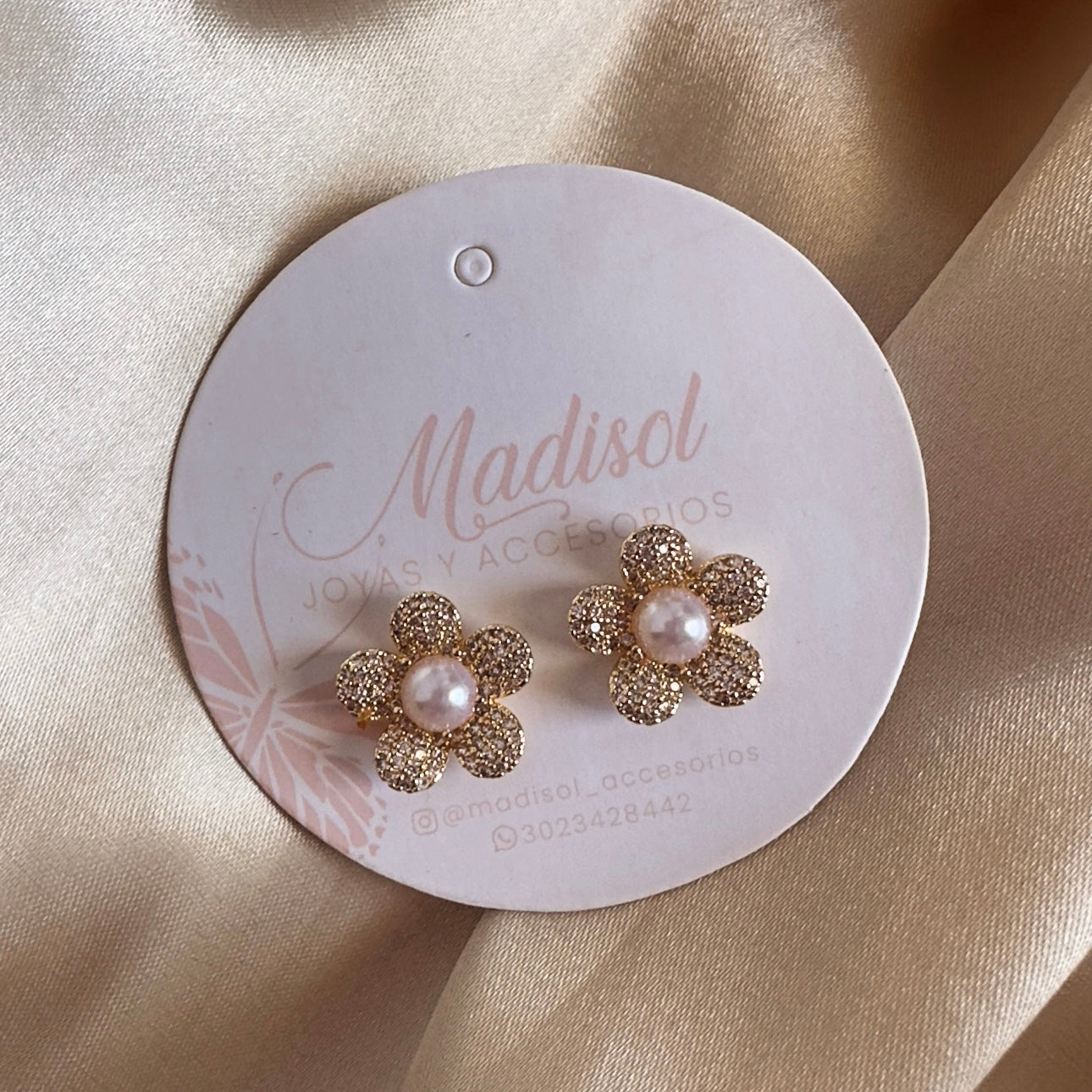 Topos perla y circones flor