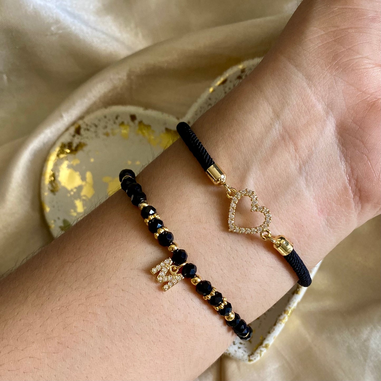 Set pulseras personalizadas en negro