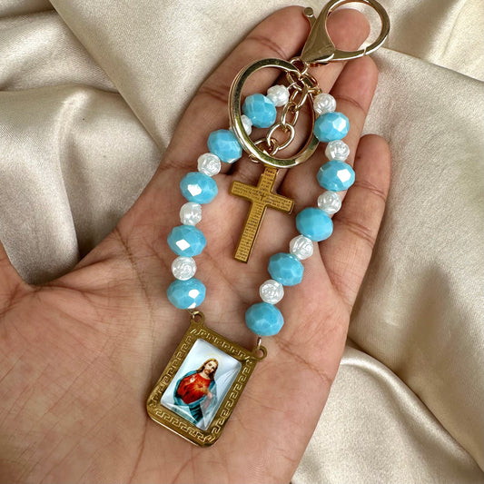 Llavero acero corazón de Jesús