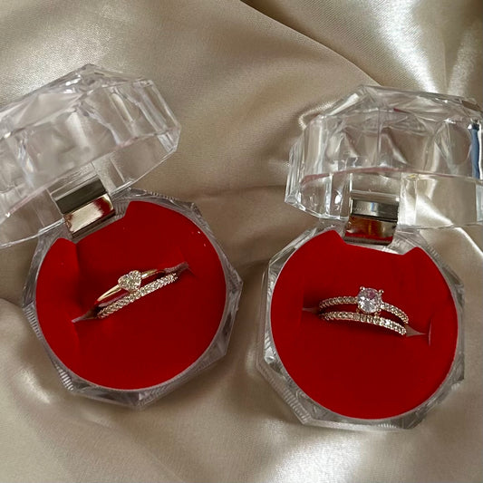 Set anillos circones blancos