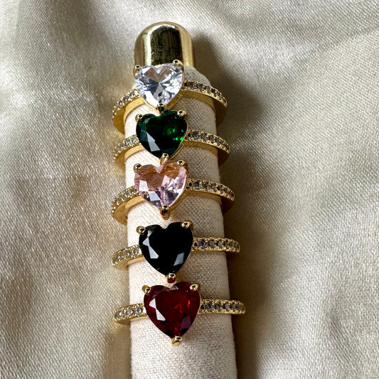 Anillo corazón cristal