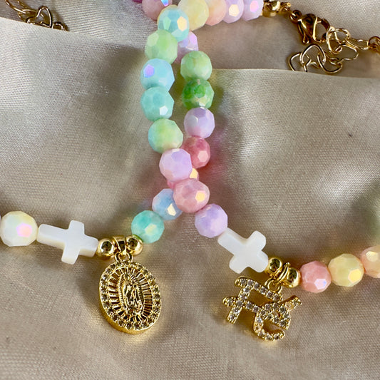 Pulsera arcoíris pastel