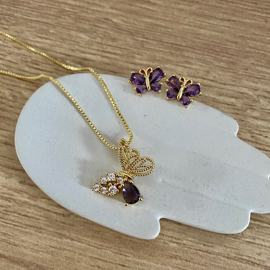 Set mariposa morada