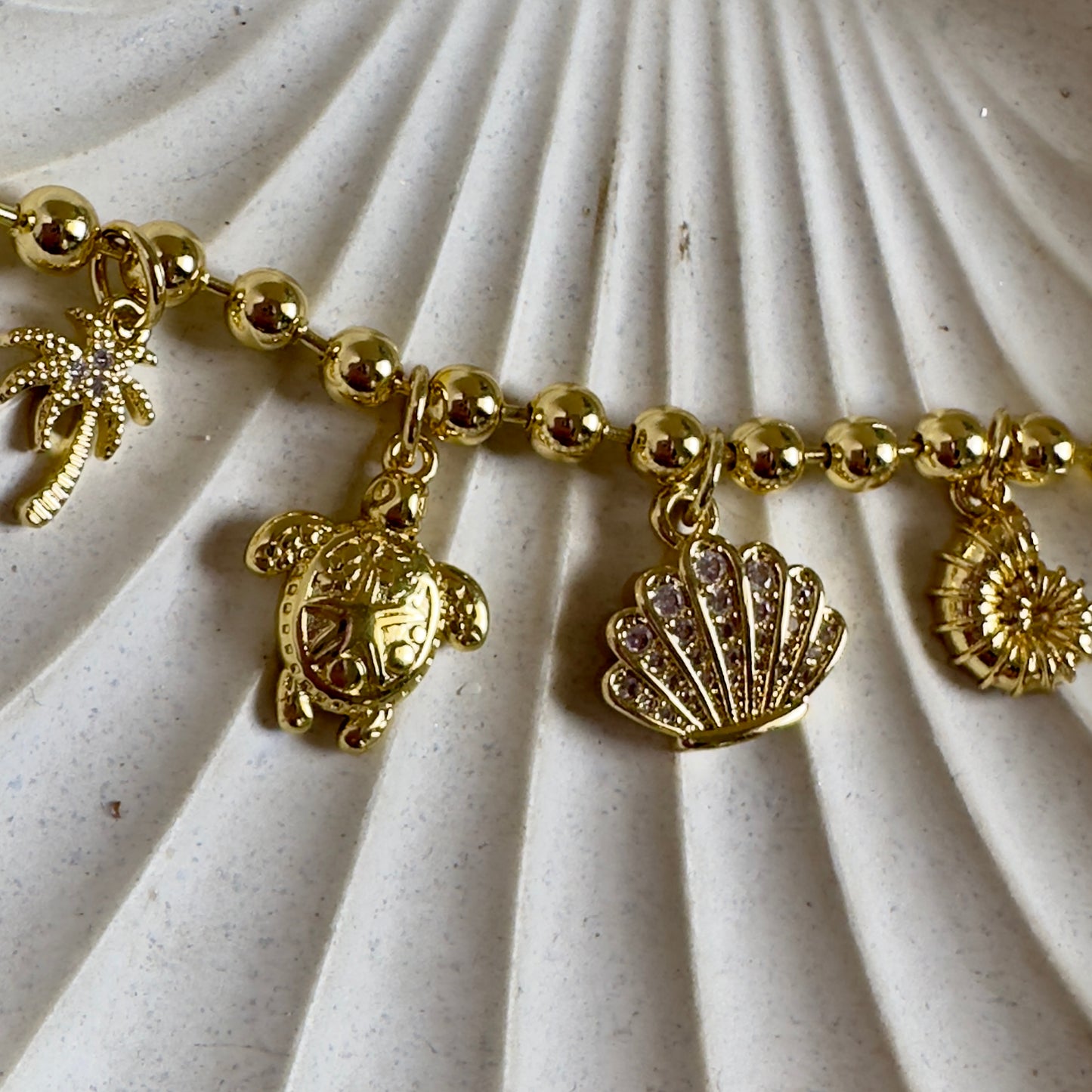 Pulsera balines dijes Mar