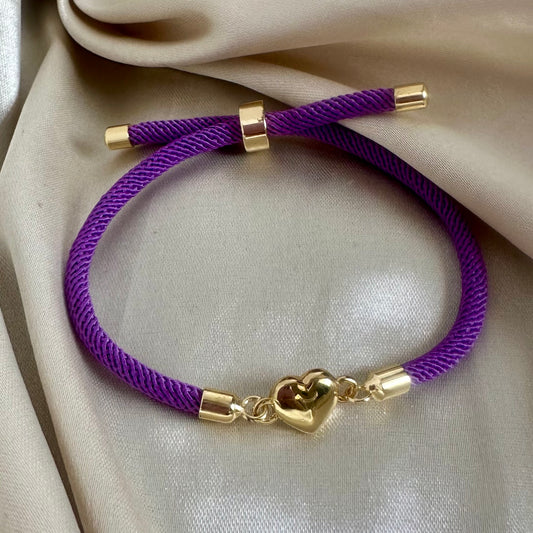 Manilla morada corazón