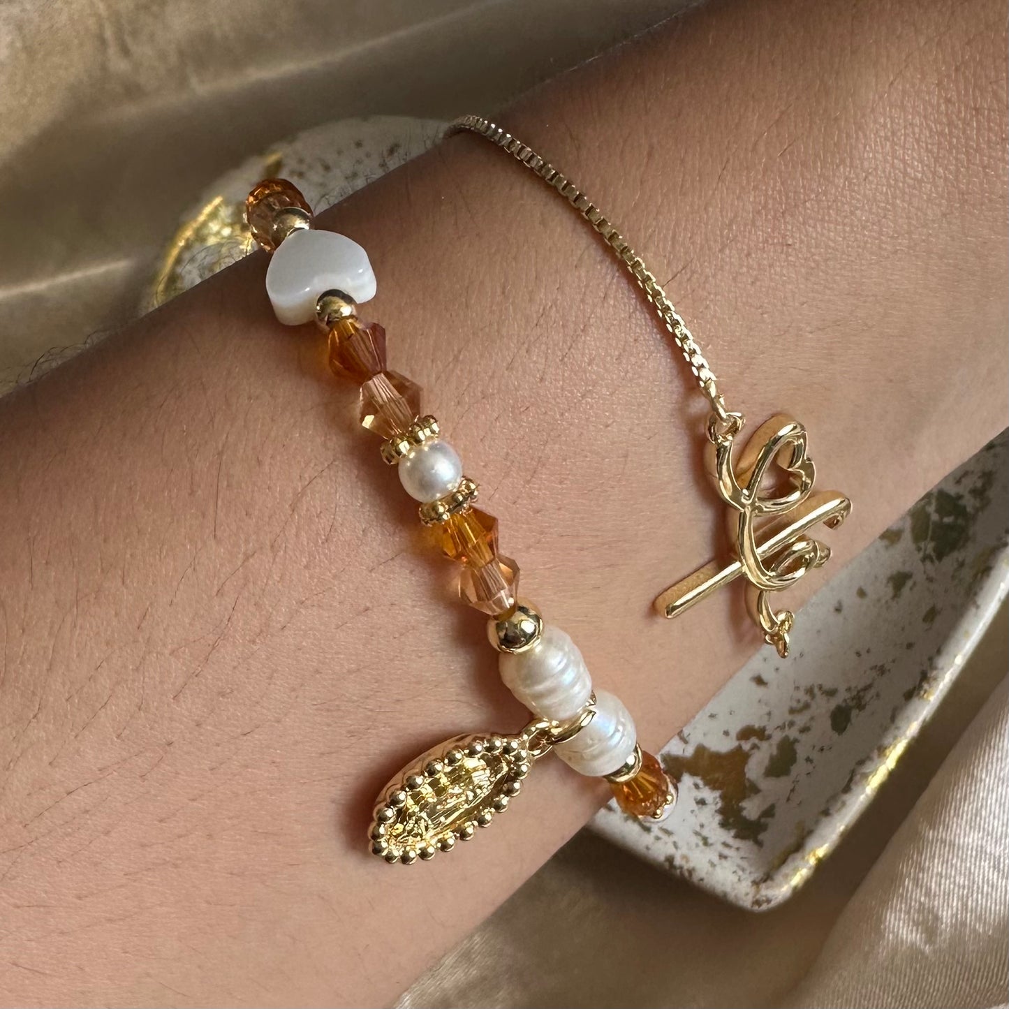 Set pulseras virgen y fe