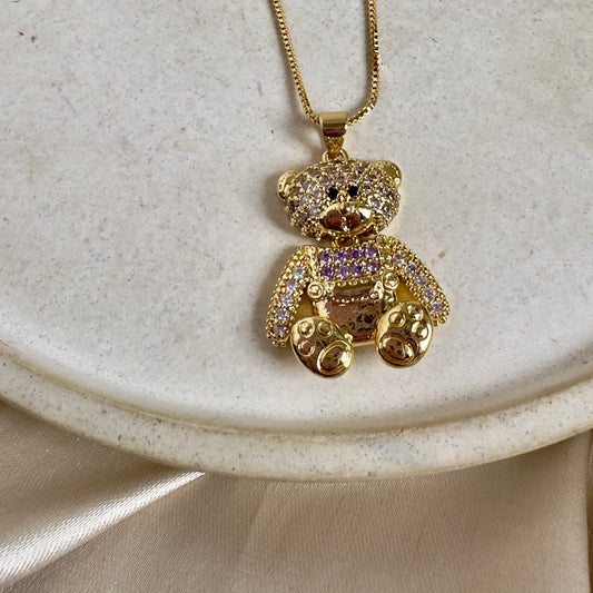 Cadena oso circones lila