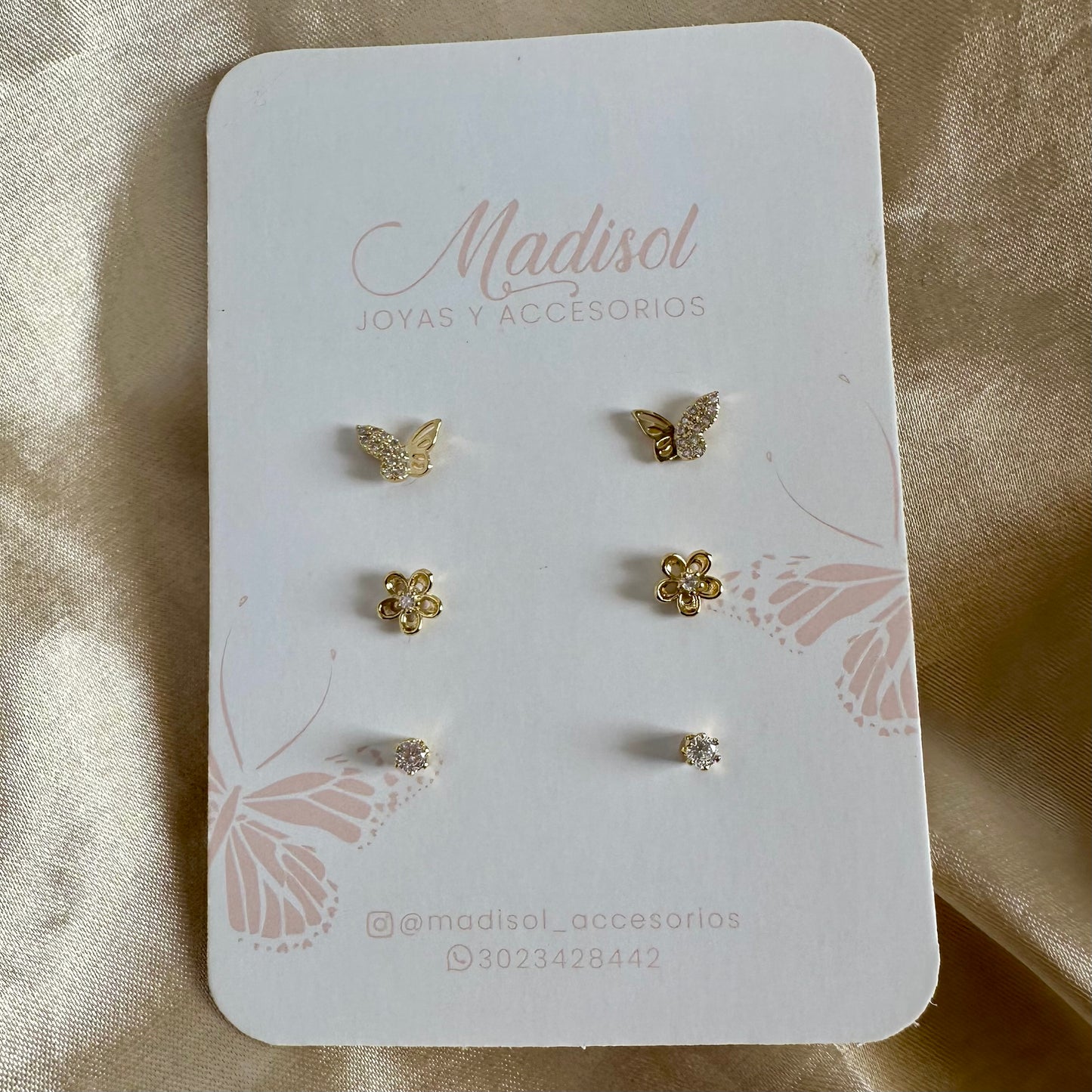 Set topitos mariposa flor