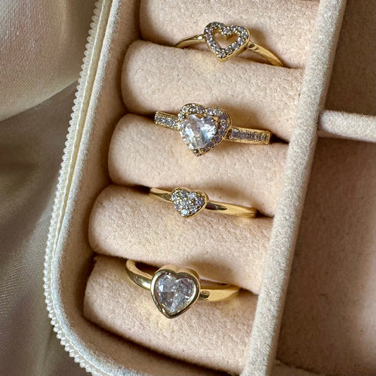 Anillo corazón circon blanco