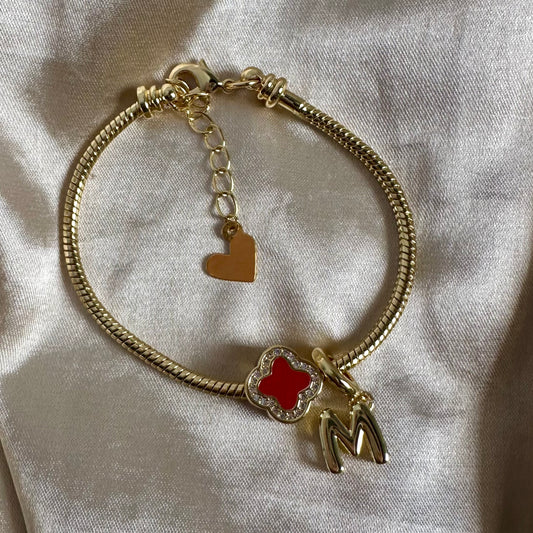 Brazalete trébol rojo personalizado