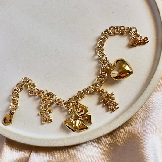 Pulsera 4 dijes rodinada