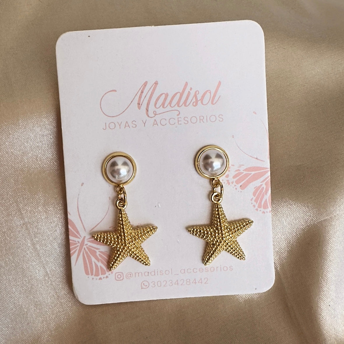 Aretes perla estrella