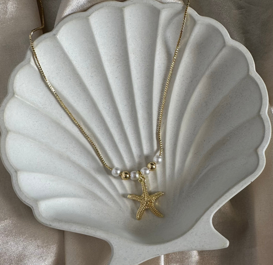 Cadena estrella de mar perlas