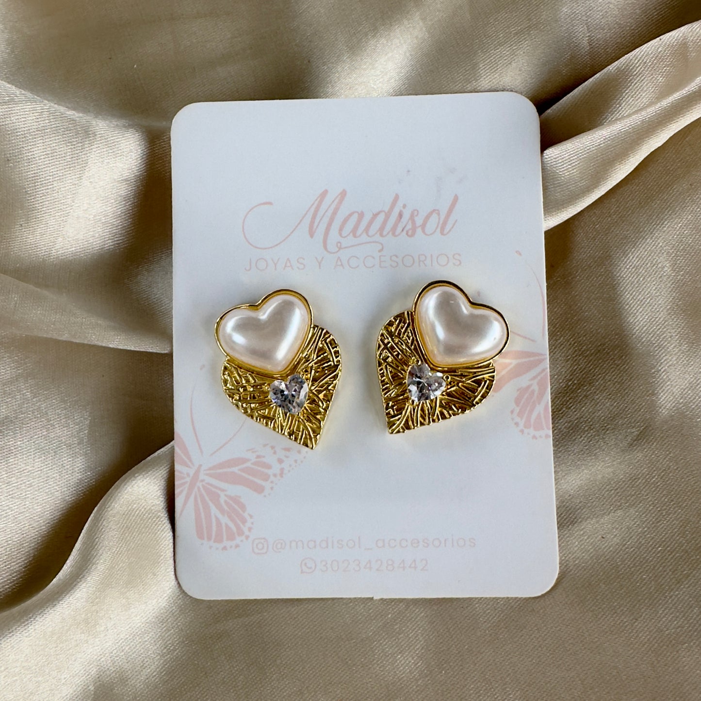 Topos corazones perla y cristal