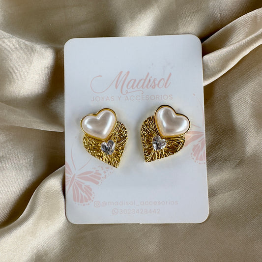 Topos corazones perla y cristal