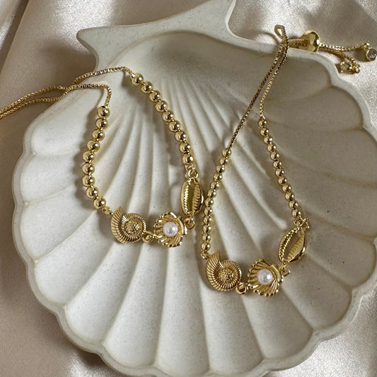 Pulsera triple dije Mar