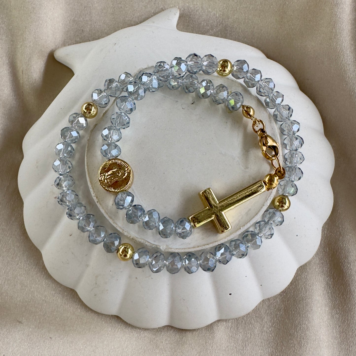 Rosario pulsera Guadalupe rodio