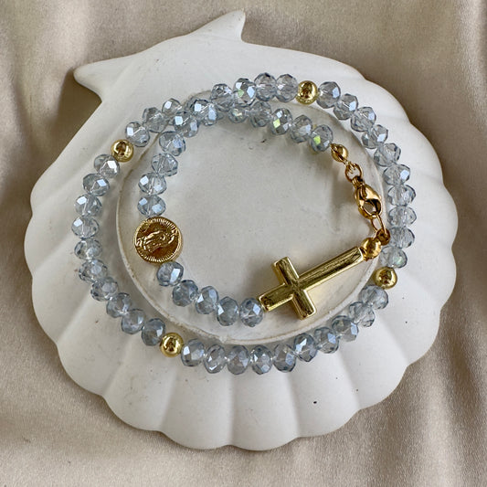 Rosario pulsera Guadalupe rodio