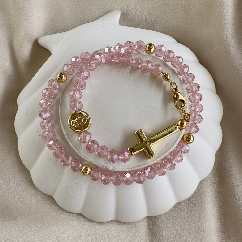 Rosario pulsera Guadalupe rodio