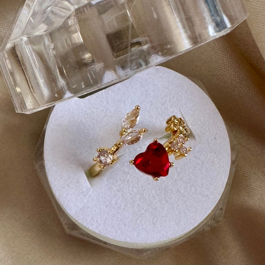 Anillo corazón cruzado