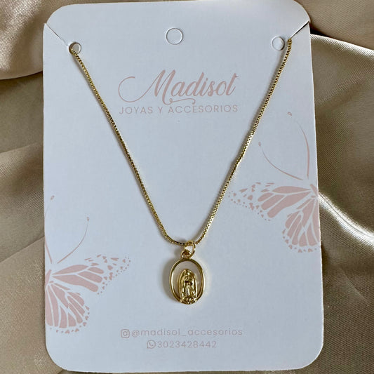Cadena virgen fondo nácar