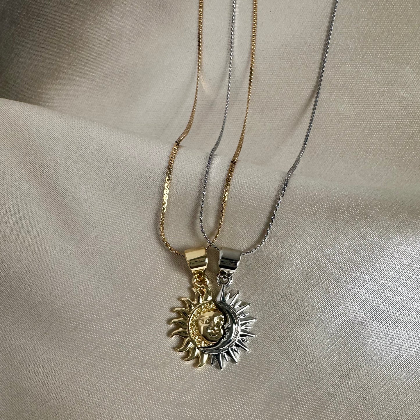 Set cadenas acero sol luna