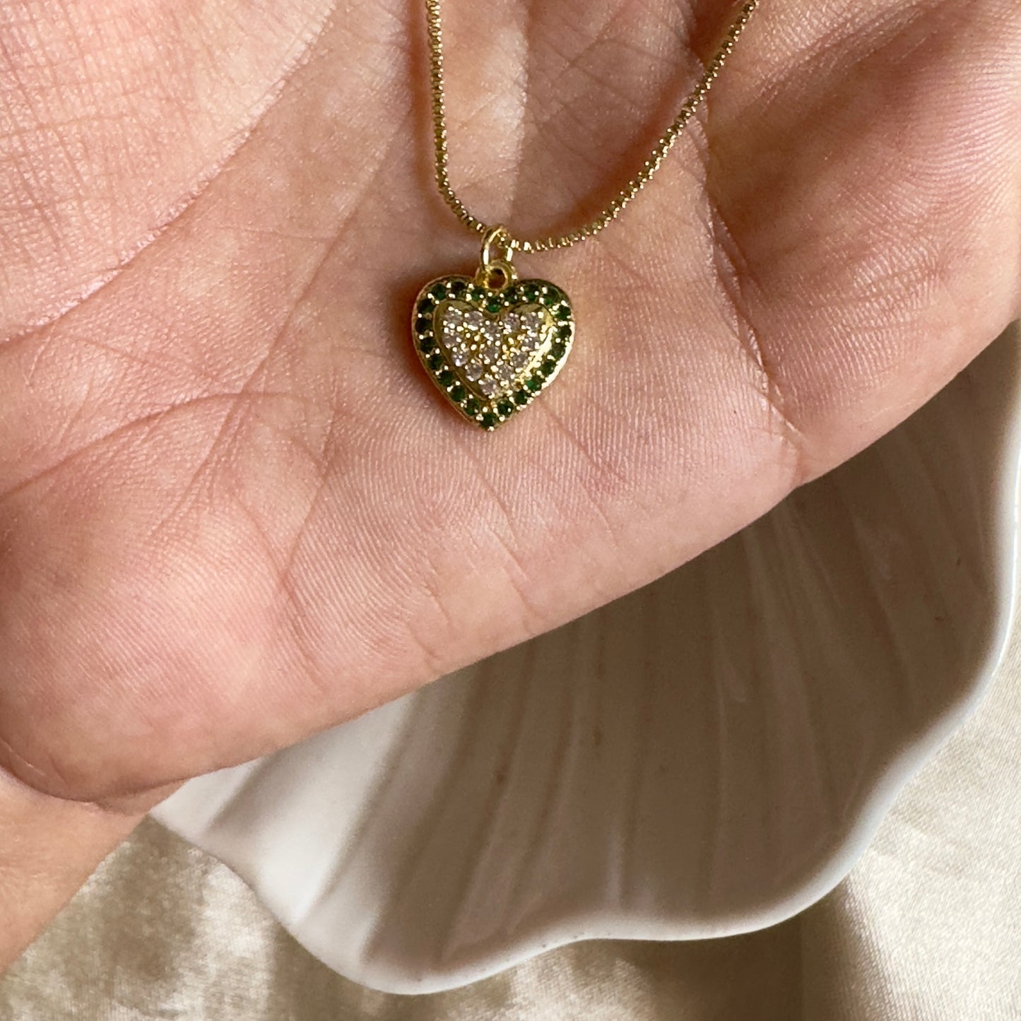 Corazón circones verdes