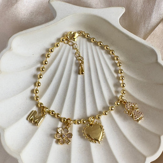 Pulsera multidijes con inicial