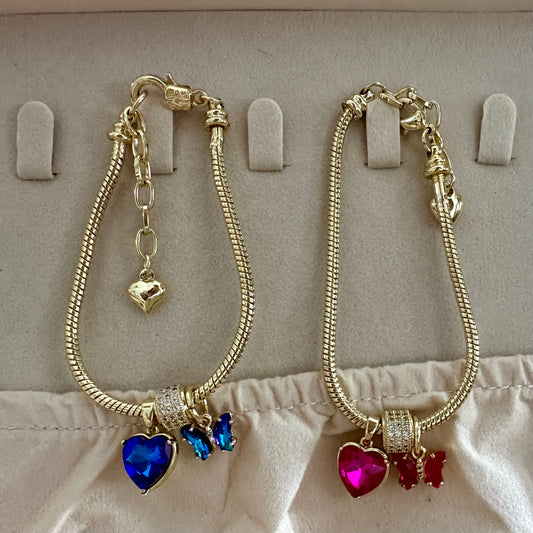 Pulsera corazón mariposa